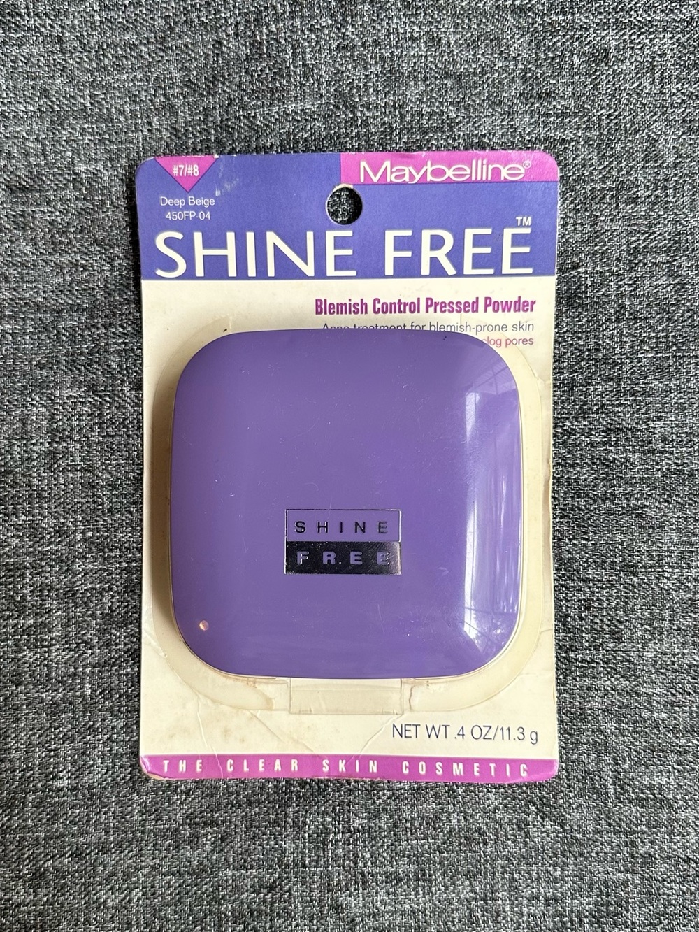 NOS Maybelline Shine Free Blemish Control Pressed Powder Deep Beige .4oz